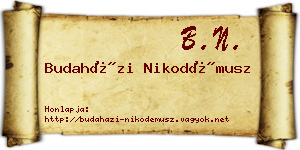 Budaházi Nikodémusz névjegykártya